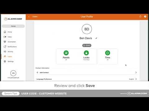 How to Set Up an Alarm.com User Code (Web Dashboard)
