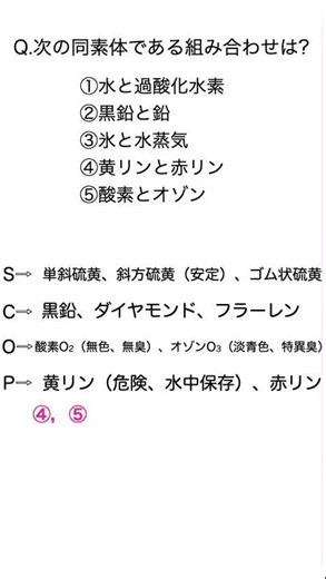 【高速テスト対策④】同素体 #化学 #化学基礎 #授業 #テスト対策 #中間テスト #期末テスト #共通テスト