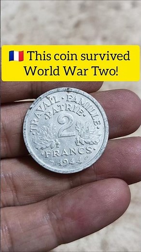 Rare WW2 Coin – France 2 Francs 1944 🇫🇷