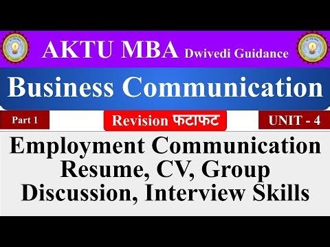 7| business communication in hindi, CV, Resume, Interview, GD, Business Communication mba 1st sem