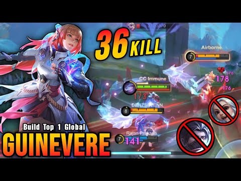 36 Kills!! Guinevere LEGEND Skin The Killing Machine!! - Build Top 1 Global Guinevere ~ MLBB