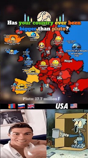 Has your country ever been bigger than Pluto? 🪐 #europe #geography #mapping #countries #memes
