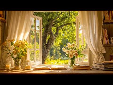 Sunny Window Ambience 🌼 Cozy Cottage Morning with Garden View | Calm & Peaceful Atmosphere