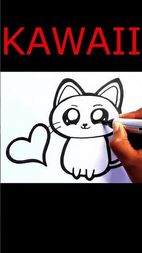 Dibujo, pintura y coloreado de un gato lindo para niños #easydrawing #cutedrawing #soccer