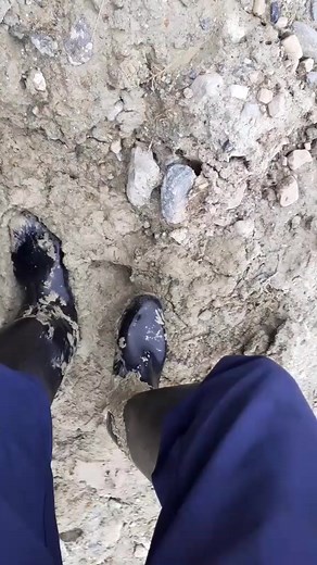 Caro Quicksand Challenge: Boots Stuck in Mud