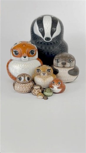 Opening a wildlife friends nesting doll set 🧡🌿 #wildlife #britishwildlife #wildlifeart