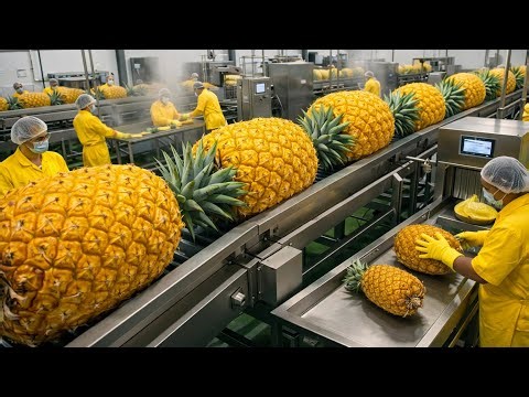 Inside the Factory | How to Make Delicious Dried PINEAPPLE sliced and juice