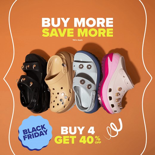 Get up to 50% OFF this Black Friday! Celebrate with all things Crocs. Grab your favourite styles and Jibbitz™ today at the best prices. 🔥 Shop Crocs online. | Crocs