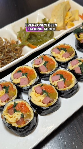 Delicious Handmade Kimbap at Popular Korean Restaurant