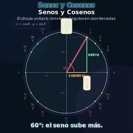 ¿Te costaba entender el seno y el coseno en clase? 📐 La clave de todo está en el círculo unitario.
