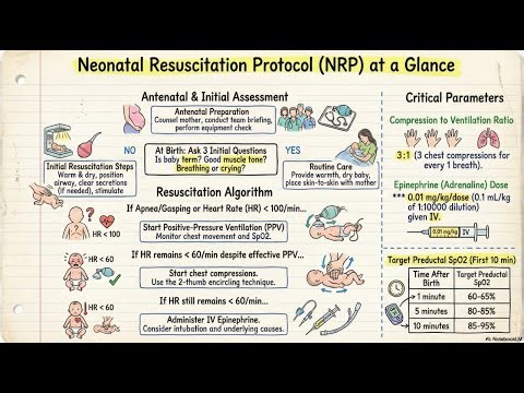 NRP 8th Edition Explained in Hindi | Neonatal Resuscitation Protocol Flowchart | Pediatrics