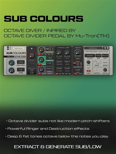 SubColours - inspired by MuTron Octave Divider, fx for Reason