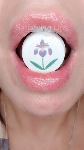 ASMR Satisfying Eating Ramune Flower Candy 🌷 #asmr #candy #satisfyinglips | Satisfying Lips