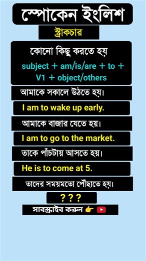 Daily Use English Sentences,Bangla to English,English Sentences structures,#Shorts #SpokenEnglish