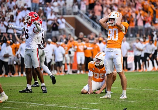 "Utterly embarrassing," "Worst kicker in America": Max Gilbert flamed by Tennessee fans as missed FG results in heartbreaking 44-41 loss to Georgia