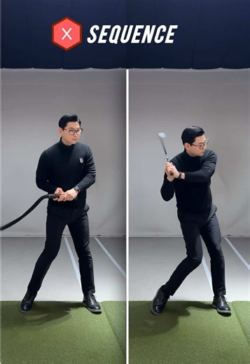 💊 Lesson Summary 💊 백스윙 탑에서 몸통을 너무 빠르게 회전하면 하체 팔 클럽의 시퀀스가 어긋나 임팩트 타이밍이 약해지고 정타를 만들기 어렵습니다 끈을 이용한 연습은 백스윙 탑에서 자연스러운 쉼표를 만들어 주고 몸과 팔 클럽이 순서대로 움직이도록 도와줍니다 급하게 치지 말고 기다릴 수 있는 탑을 만들어 보세요 If the torso rotates too fast at the top the sequence breaks and impact timing becomes weak Using a string drill helps you feel a natural pause at the top and restores proper order between body arms and club Do not rush learn to wait 上杆顶点时如果躯干转得太快 身体与手臂和球杆的顺序会被打乱 击球时机变弱 难以打出扎实击球 使用绳子练习可以找到自然的停顿点 让挥杆节奏恢复稳定 不要着急 学会等待 