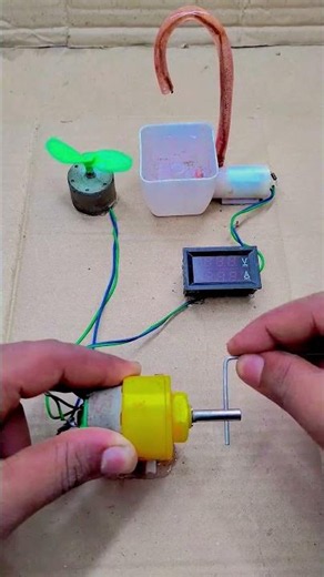 powering# DC# motor# light voltmeter# fan #viral #electricity short