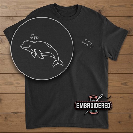 Beluga Whale Embroidered Shirt, Whale Gift - Etsy