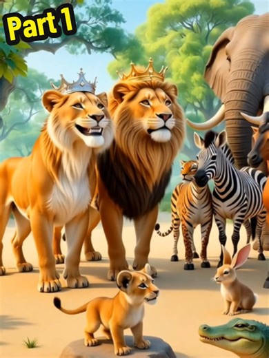 Who Will Become the King of the Jungle: The Wolf or the Lion? (Part 1)#story #bedtimestory #jungle #kidstiktok #pet