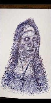 Abstract Conjuring Nun drawn with both my hands