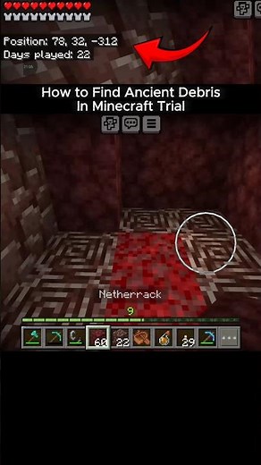 How to find Ancient Debris in Minecraft Trial #minecraft #minecrafttrial