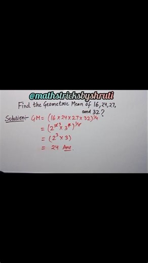 Geometric Mean🔥#maths #study #shorts #knowledge #mean #solve #question #commerce #ssc #bank #viral