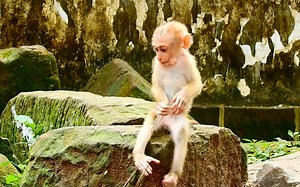1.8K views · 52 reactions | How beautiful baby Lucie sit play play look so lovely baby girl monkey | Adorable Monkey | Facebook