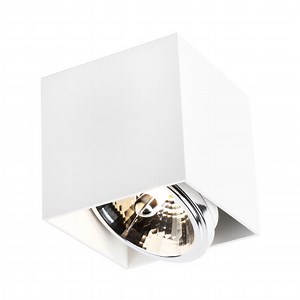 QAZQA box - Spot plafond, plafonnier - 1 lumière - L 12 cm - Blanc - Design, Industriel, Moderne - éclairage intérieur - Salon I Chambre I Cuisine I Salle à manger