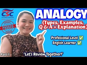 TYPES OF ANALOGY & EXAMPLES 2026 | CIVIL SERVICE EXAM REVIEW FOR PROFESSIONAL LEVEL 💯