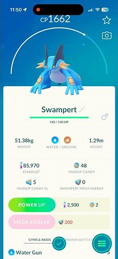 Pokémon Go - Evolving Mudkip into Marshtomp & Swampert