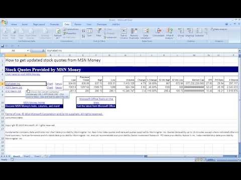 How to get live Stock Quotes in Excel/Spreadsheet- Simple