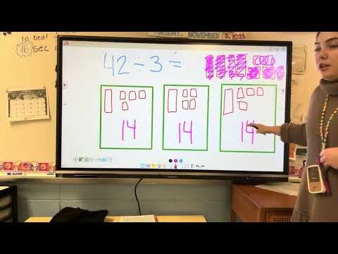 Division: Using base 10 blocks and drawing models