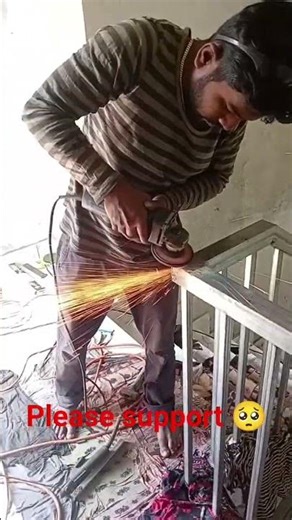 handrail installation 🙂 // very low cost handling #welder #stickwelding #handrailing