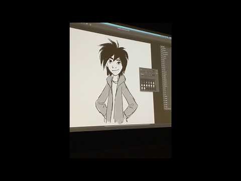 Jin Kim drawing Hiro from Big Hero6
