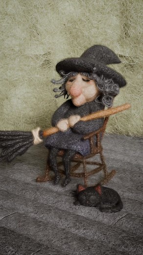 Sleepy Witch - Daily Quillustration built and animated in VR using Quill, rendered in Blender/Cycles using doublegum's felt shader. | Goro Fujita Art