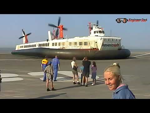 Now in Glorious 4K! UK passenger hovercraft from Calais France to Dover. Hoverspeed. Wow.
