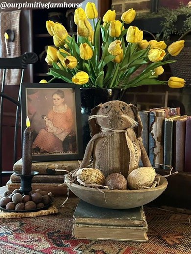 Primitive Easter Bunny Display 🤎
