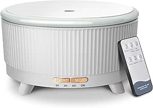Amazon.com: 20-Hour Long-Lasting Aromatherapy, 500ML Large Essential Oil Diffuser: Ultrasonic Cool Mist Humidifier with Remote, 7 Color Lights, Timer, Auto-Off for Home/Bedroom/Yoga (Minimalist White) : Health & Household