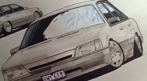 Marks VK Commodore time lapse | Car drawings By Cristian Cross