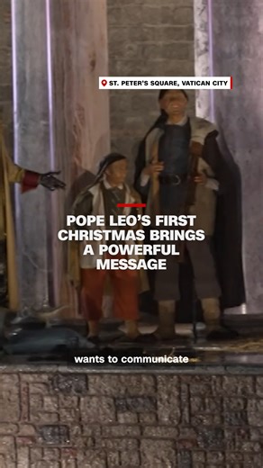 The Vatican's Christmas Nativity scenes go beyond tradition, aiming to convey a present-day message of Christmas. The main display in St. Peter's Square is joined by more than 100 Nativity scenes from countries around the world, as the Vatican prepares for Pope Leo's first Christmas since his election. CNN's Christopher Lamb reports. | CNN International