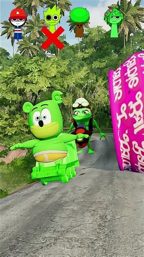 GUMMY BEAR SPIDERMAN RIGHT OR WRITE CHALLENGE | BEAMNG DRIVE #beamng #beamngshorts