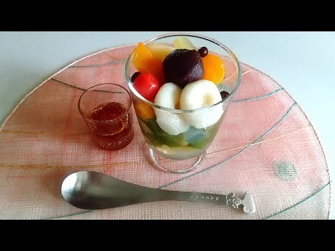 〖抹茶寒天あんみつの作り方〗How to make Anmistu/低カロリーおやつ #あんみつ #japanesesweets#japanesefood