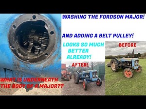 WASHING THE FORDSON MAJOR AND ADDING A BELT PULLEY ONTO IT!