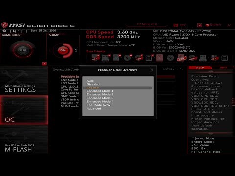 How To Enable Precision Boost Overdrive (PBO) From BIOS - MSI B450 Tomahawk Max