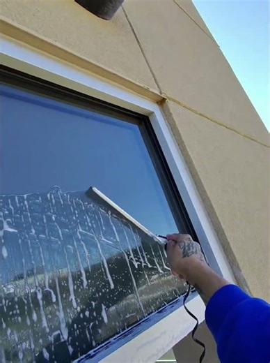 High rise window washing #windowcleaning