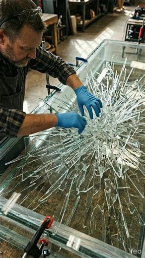 I Froze an Explosion Inside a Glass Table 🤯#viralshort #satisfying