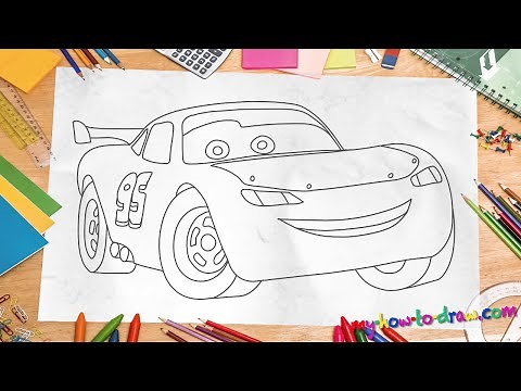 How to draw Lightning Mcqueen - Easy step-by-step drawing lessons for kids