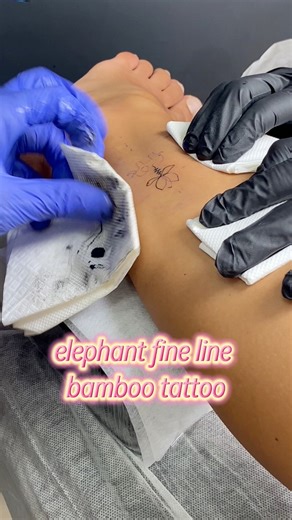 Elephant fine line bamboo tattoo ❤️🐘 | Joker Brothers Tattoo Studio