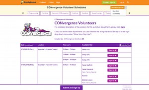 CONvergence Convention | Signing Up for Volunteer Shifts