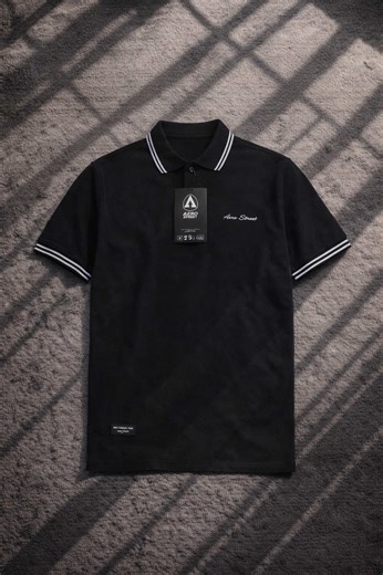 Kenzy Black Aerostreet Polo Shirt for Men